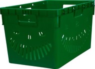 Вкладываемый ящик 600х400х340 мм перфорированный с держателем пакетов (Зеленый)