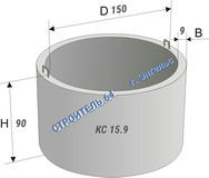 Бетонное кольцо КС 15