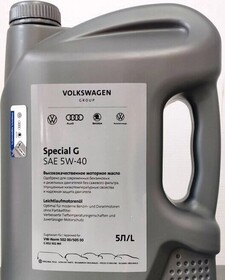 Масло моторное синтетическое Volkswagen Special G 5W-40 (5л) G052502M4/GR52502M4