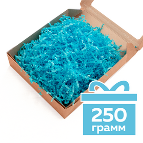 Бумажный наполнитель голубого цвета, гофрированный, 250 г Циркон