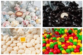 Орешки, фрукты, ягода, рисовые шарики в глазури