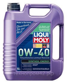 Моторное масло Liqui Moly Synthoil Energy 0W-40 синтетика 4 литра