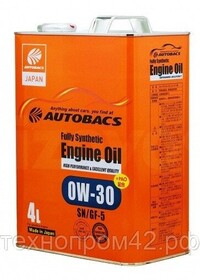 Масло моторное синтетическое AUTOBACS Fully Synthetic 0W-30 SN/GF-5 4 литра