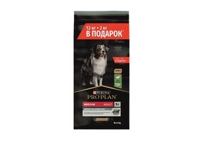 Сухой корм PRO PLAN ADULT DOG OPTIDIGEST MEDIUM SENSITIVE DIGESTION для собак средних пород с чувствительным пищеварением с ягненком и рисом, 14 кг