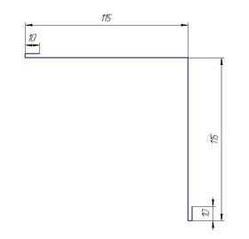 Планка угла внутреннего п/э 50*50 м Сигнальный синий