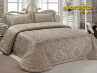 Покрывало жаккард "KARNA" LORETTA 250x270 (50x70+5 см)*2 цвет бежевый