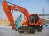 Аренда колёсного экскаватора Doosan-180, есть гидромолот. Ковш 0,95 куба.