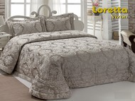 Покрывало жаккард "KARNA" LORETTA 250x270 (50x70+5 см)*2 цвет визон