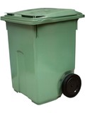 Контейнер для мусора 360 л с крышкой на колесах 300 мм (Зеленый)
