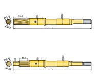 Хвостовик аналог Atlas Copco COP 1240EX, COP 1338EX