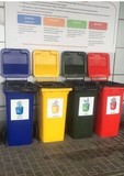 Пластиковые мусорные контейнеры для раздельного сбора 4х120л
