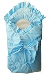 Конверт- одеяло с завязкой Голубой (меховая вставка) 2153