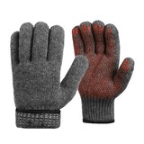 Двойные шерстяные перчатки (70% шерсть + 30% акрил) с внутренним начесом и антискользящим покрытием