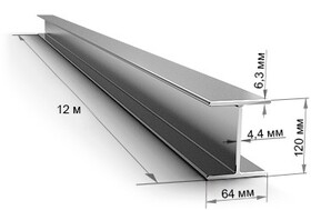 Балка двутавровая металлическая (двутавр) 12Б2