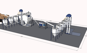 Завод для приготовления рассыпного комбикорма с бункерами хранения
