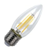 Лампа светодиодная Ecola свеча E27 6W 2700K 2K прозр. 96x37 филамент (нитевидная), 360° N7QW60ELC