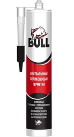 Нейтральный силиконовый герметик прозрачный, 280 мл, Bull