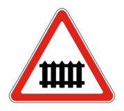 Дорожный знак ГОСТ 1.1 Железнодорожный переезд со шлагбаумом