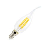 Лампа светодиодная Ecola свеча на ветру E14 6W 4000K 4K прозр. 125x37 филамент (нитевидная), 360° Premium N4UV60ELC