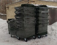 Пластиковый мусорный контейнер 1100 л для ТБО Евроконтейнер
